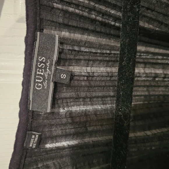 GUESS Sheer Black Button-Up Top Womens Size S - Picture 4 of 8